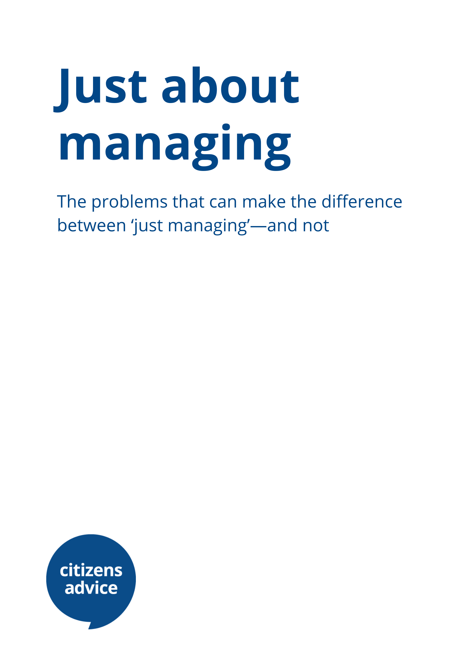 Image of Just about managing report cover 